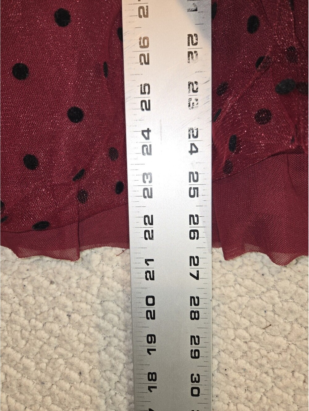 draper james Rsvp Skirt Sz XXL Burgundy Mesh Polka Dots Tulle Layers Whimsy Goth - Picture 3 of 9